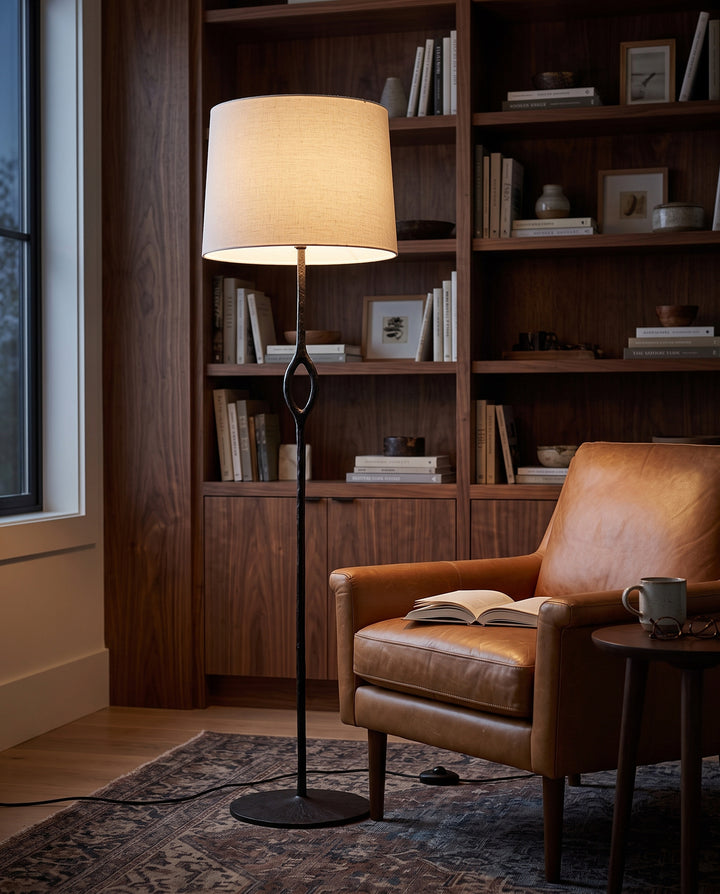 Hand-Forged Brass Floor Lamp
