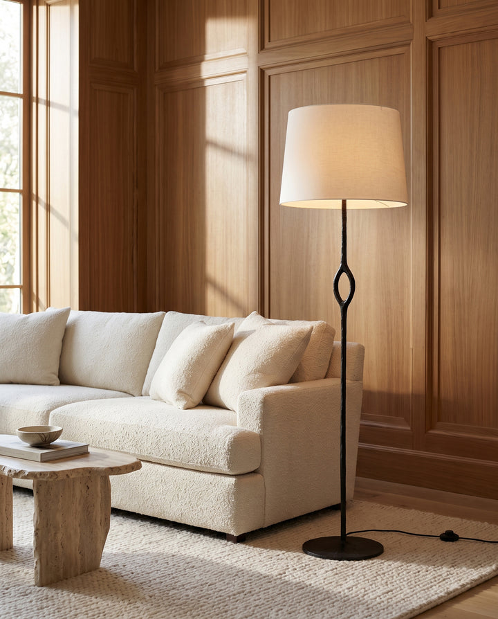 Hand-Forged Brass Floor Lamp