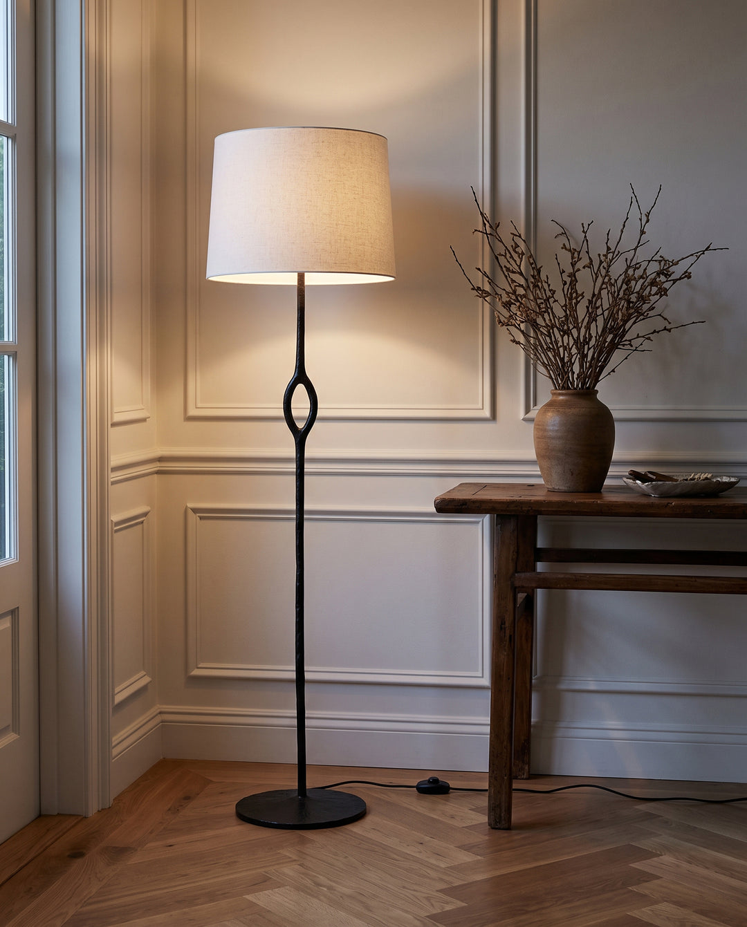 Hand-Forged Brass Floor Lamp