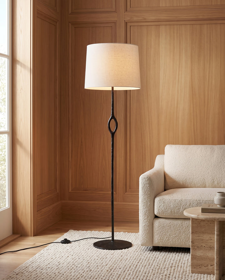 Hand-Forged Brass Floor Lamp