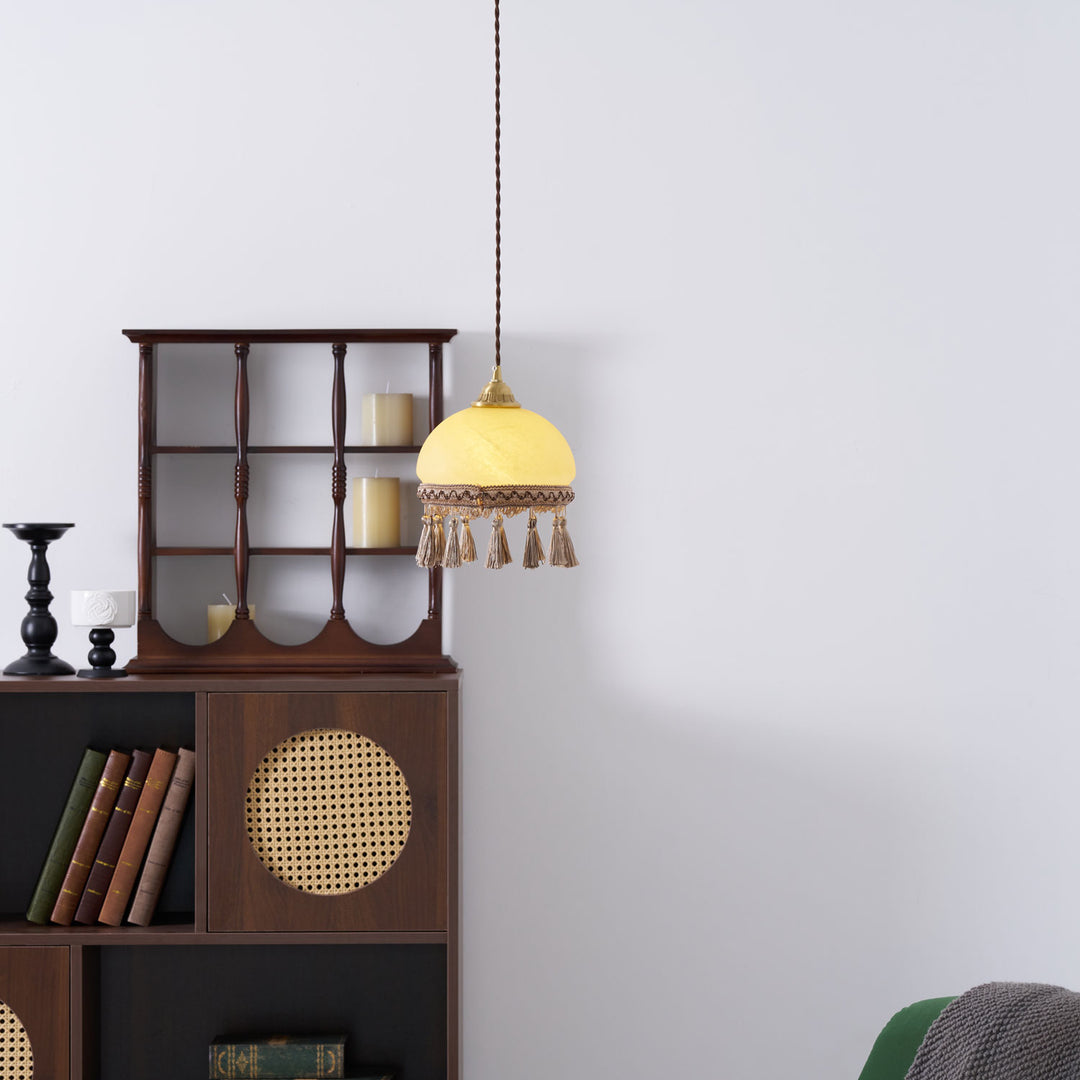 French Tassels Brass Pendant Swag Light