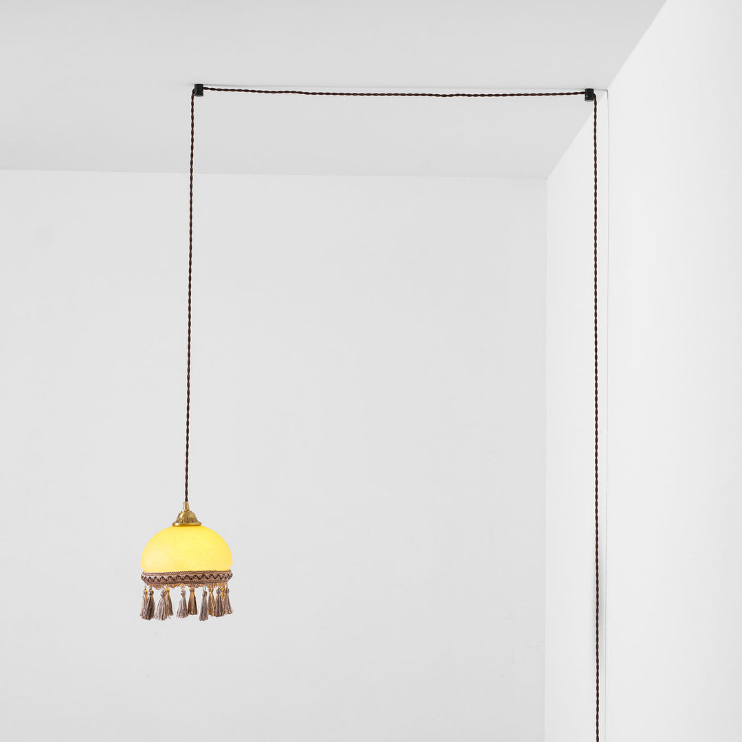 French Tassels Brass Pendant Swag Light