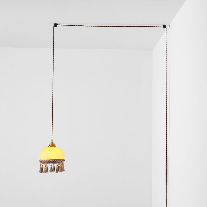 French Tassels Brass Pendant Swag Light