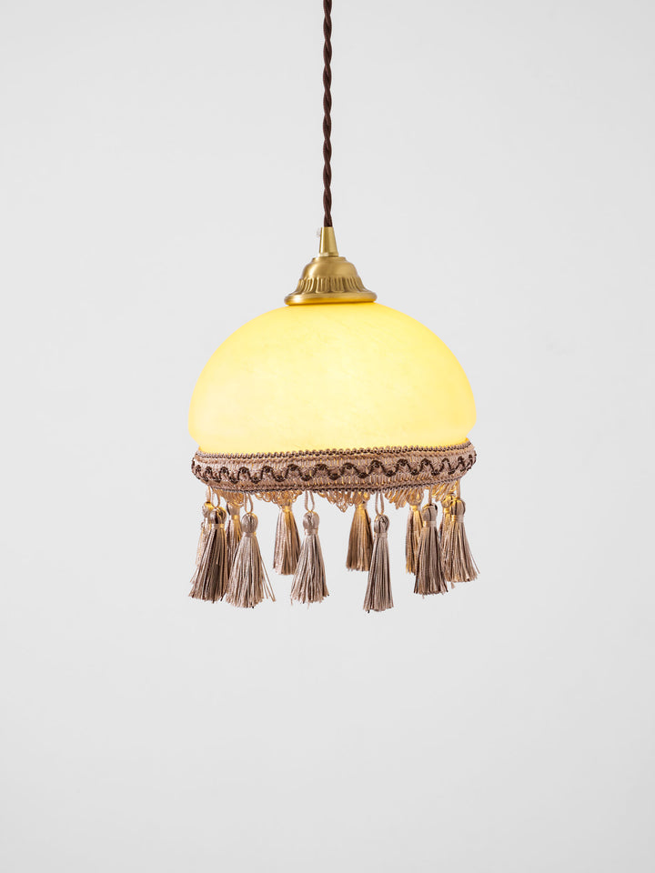 French Tassels Brass Pendant Swag Light