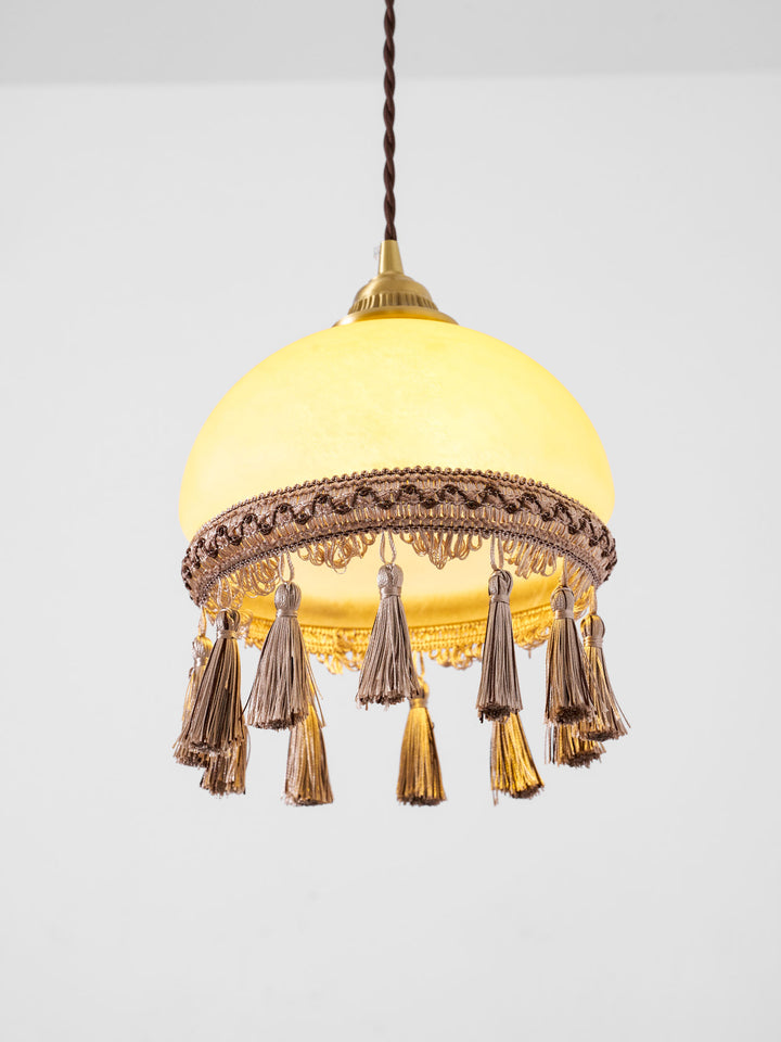 French Tassels Brass Pendant Swag Light