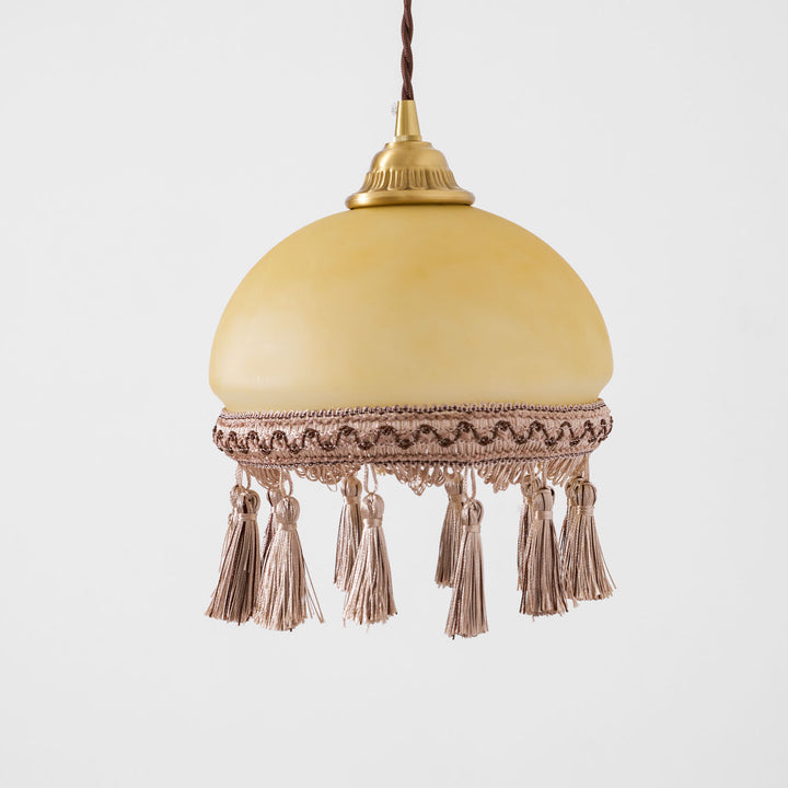 French Tassels Brass Pendant Swag Light