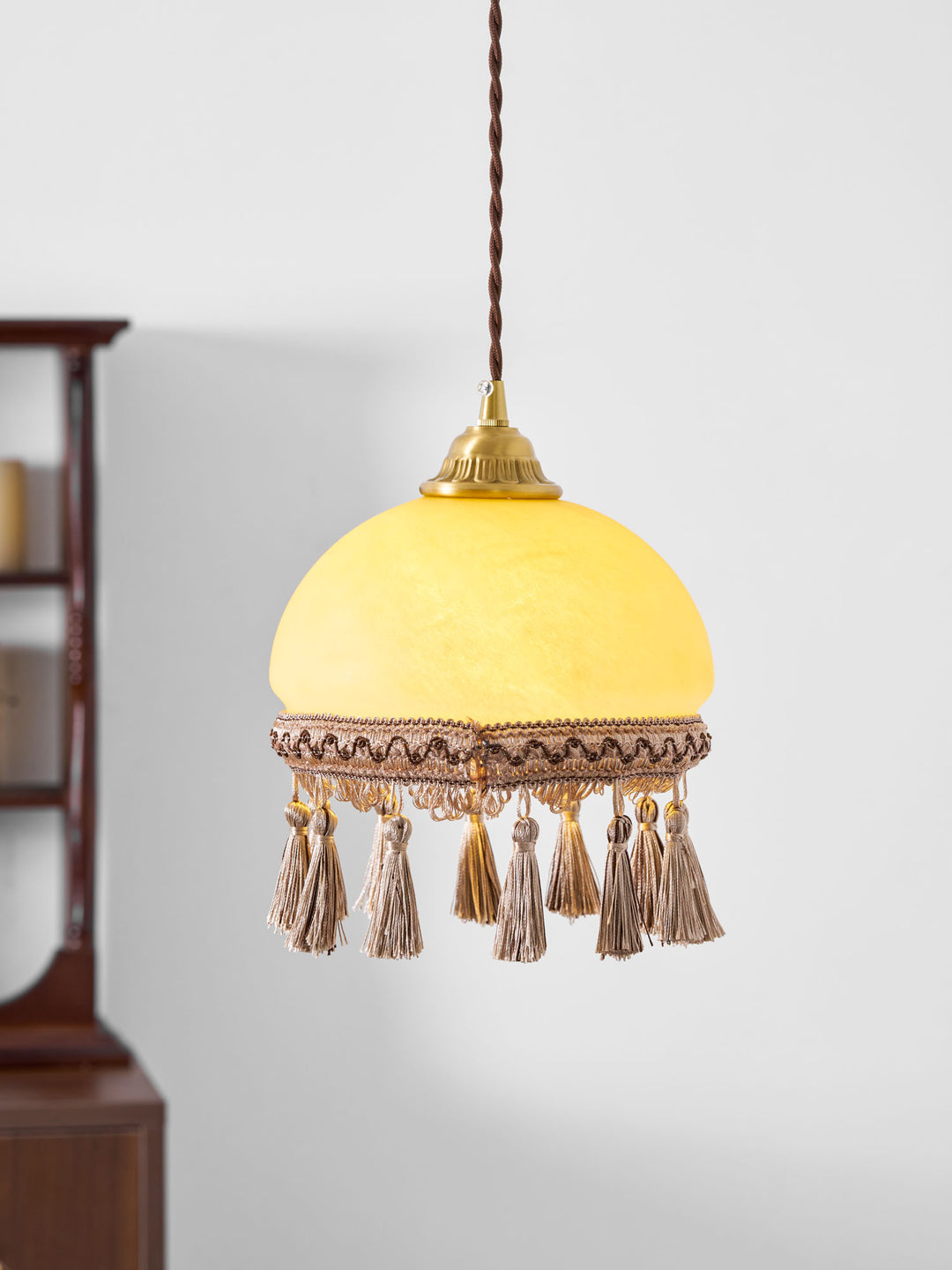 French Tassels Brass Pendant Swag Light