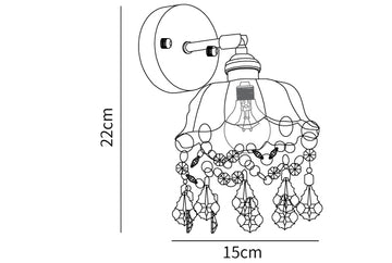 Applique Murale Cristal Français à Gland — Dimension drawings 1