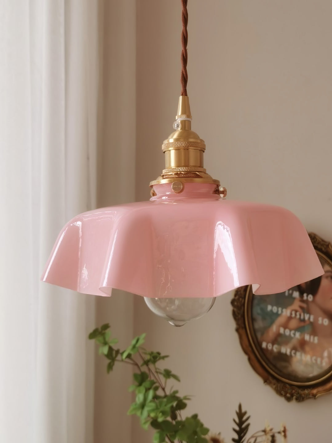 Lampe suspendue à fleurs françaises Swag