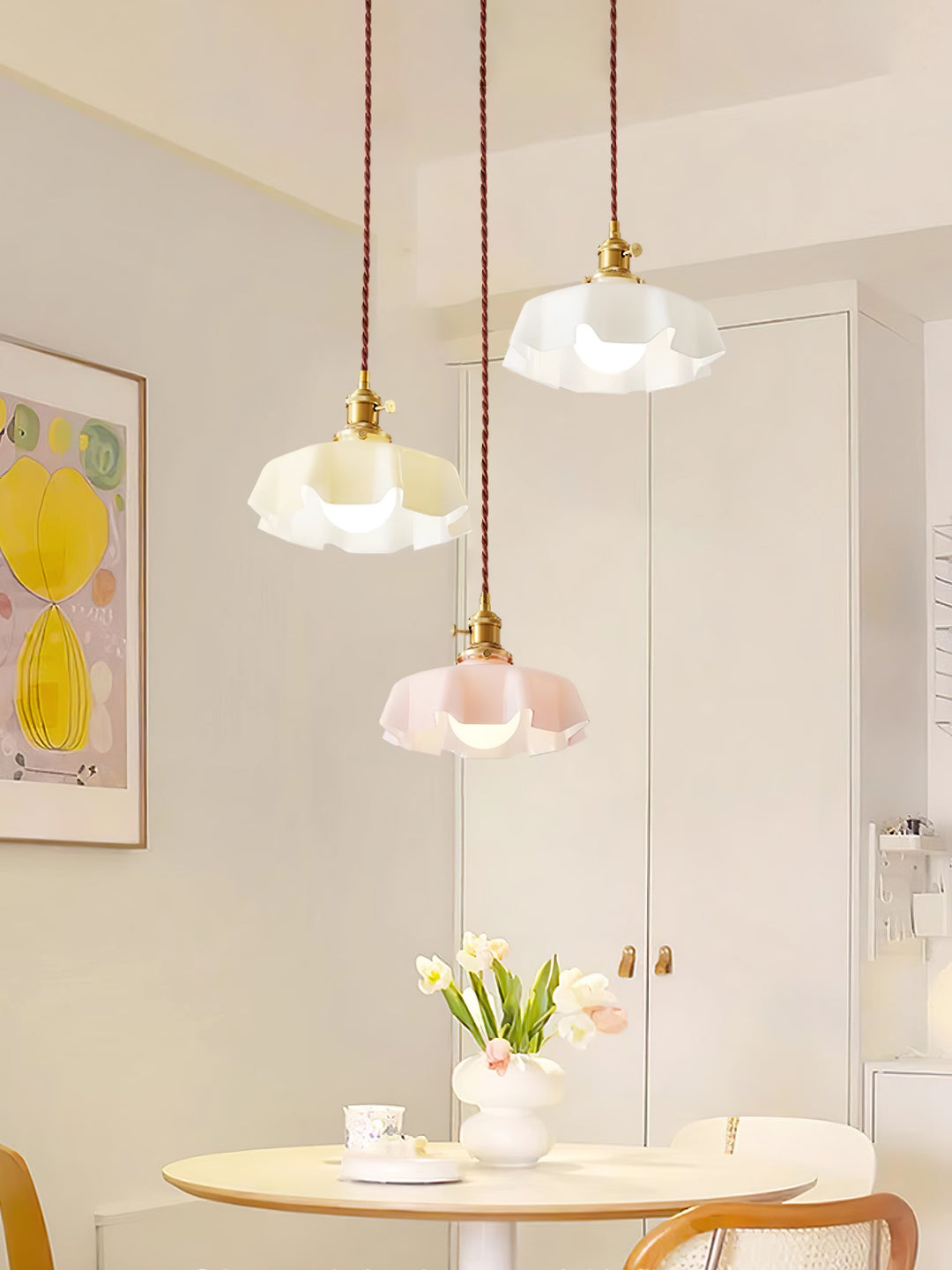 Lampe suspendue à fleurs françaises Swag