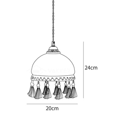 Lampadario a Sospensione French Tassels in Ottone — Dimension drawings 1