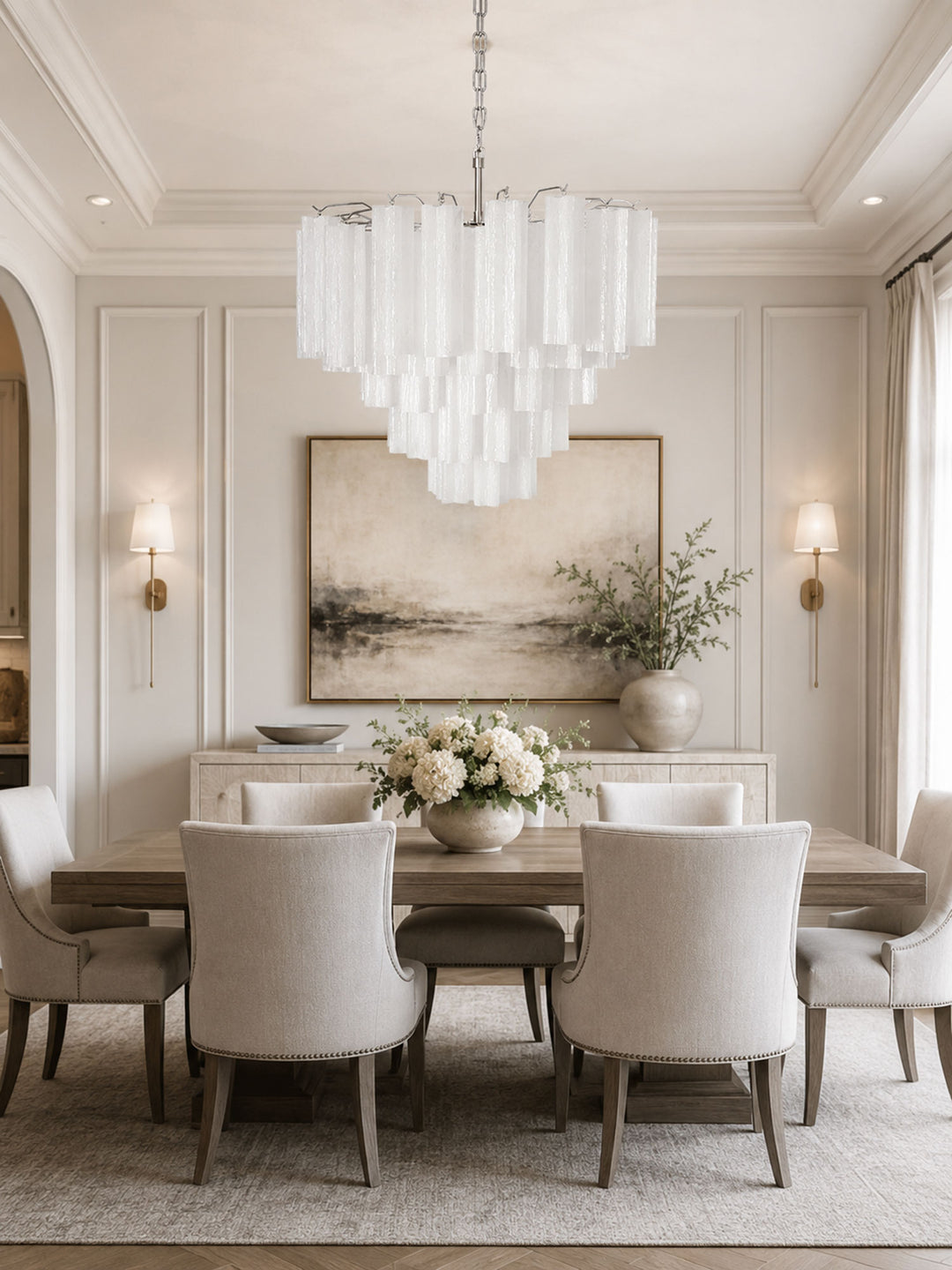 Frosted Glass Cascade Chandelier - Vakkerlight