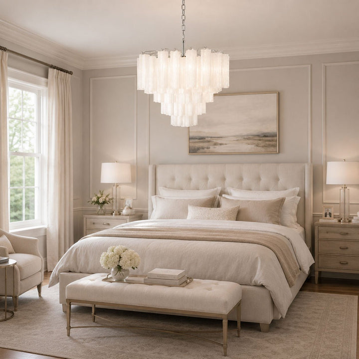 Frosted Glass Cascade Chandelier - Vakkerlight