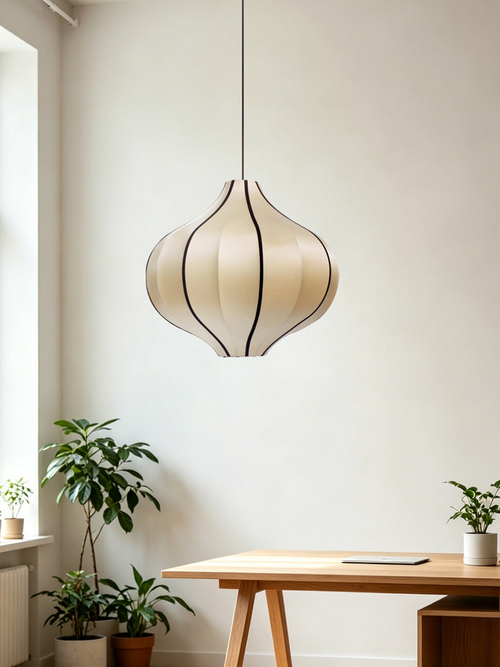 Garlic Fluted Fabric Pendant Lamp