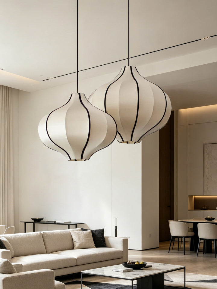 Garlic Fluted Fabric Pendant Lamp