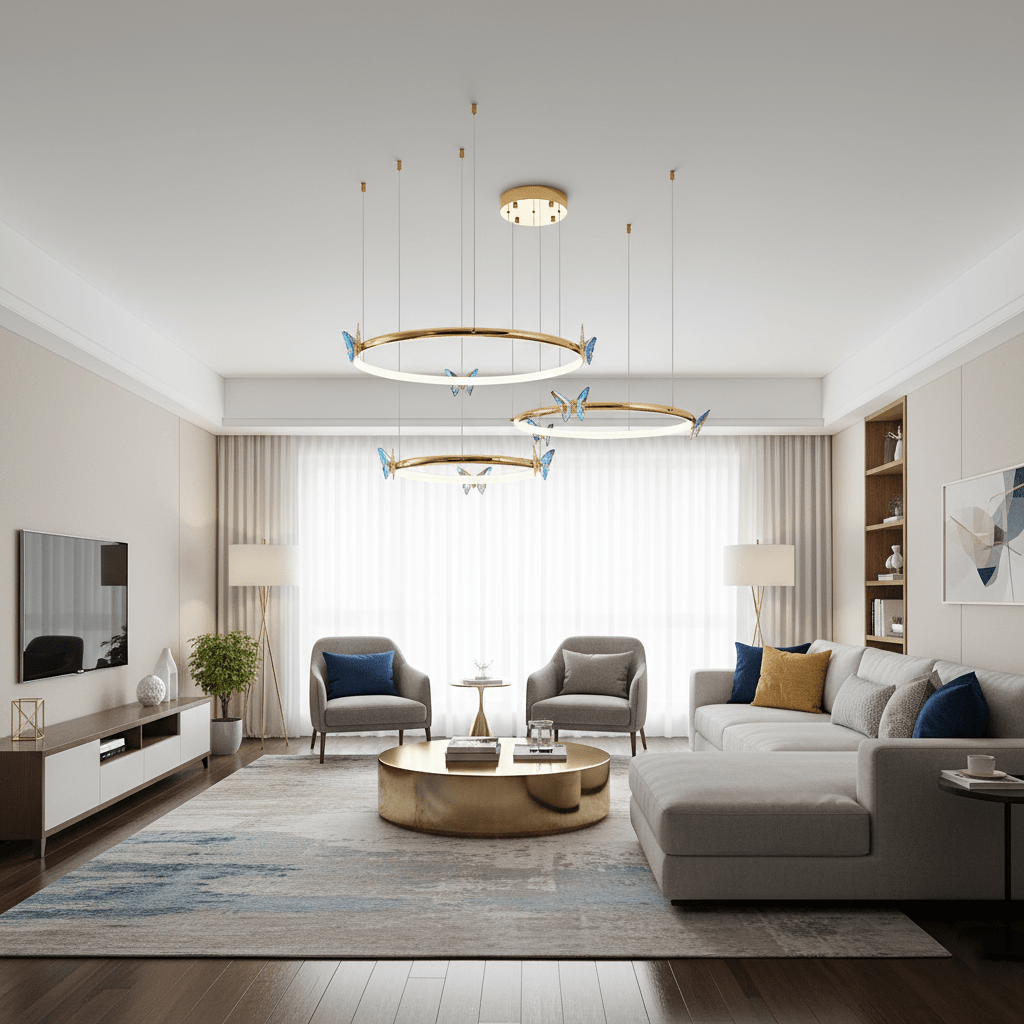 Blue Butterfly Chandelier - Vakkerlight