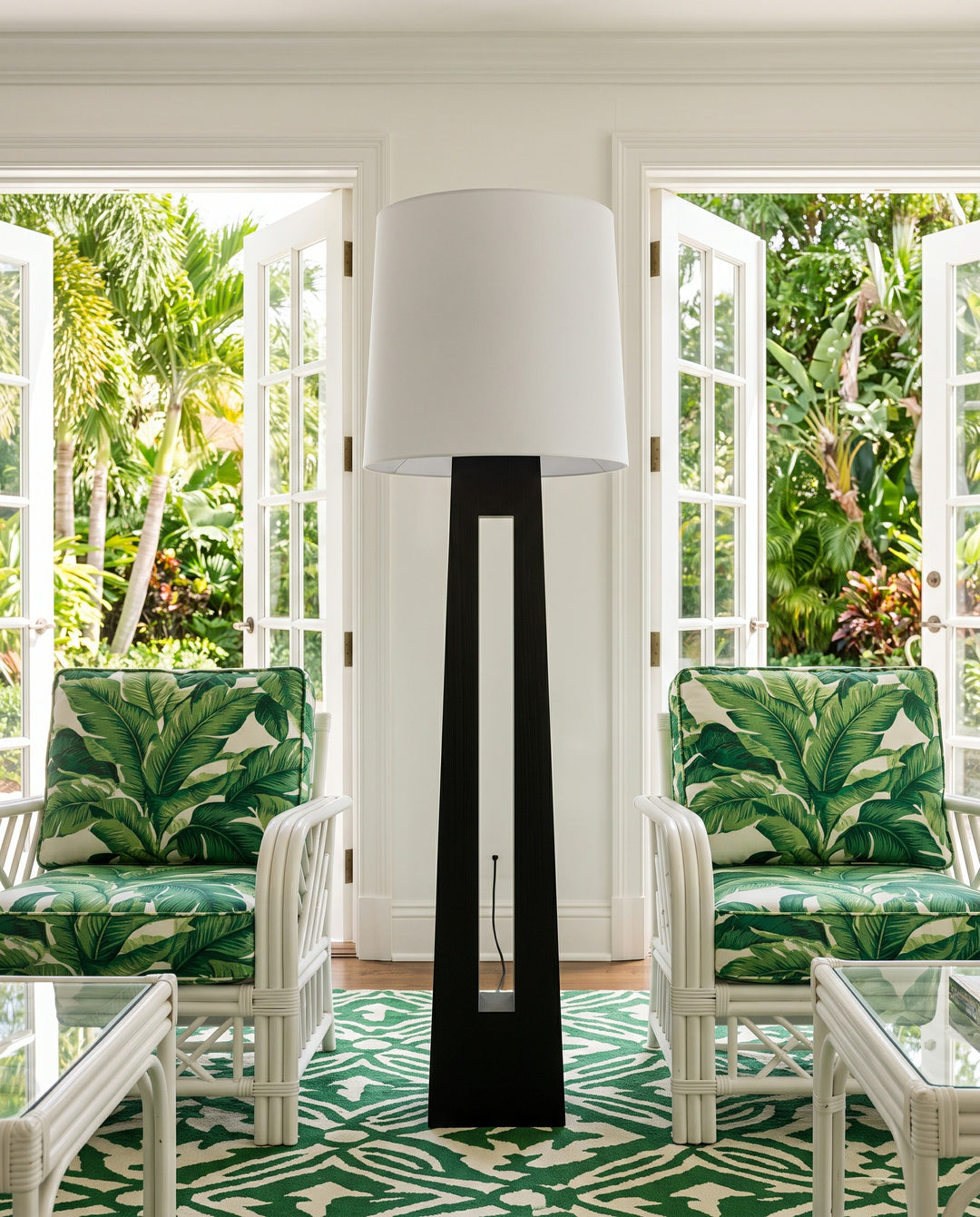 Geometric Wood Floor Lamp