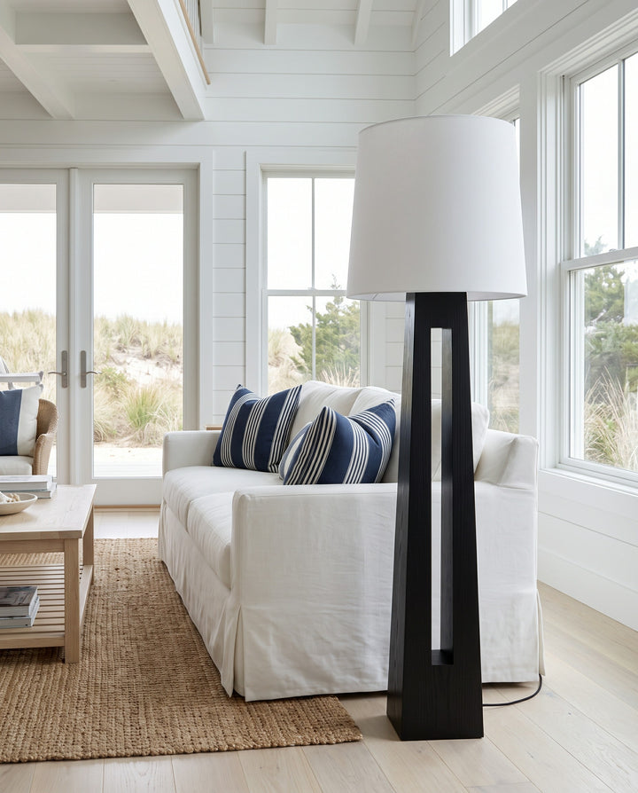 Geometric Wood Floor Lamp