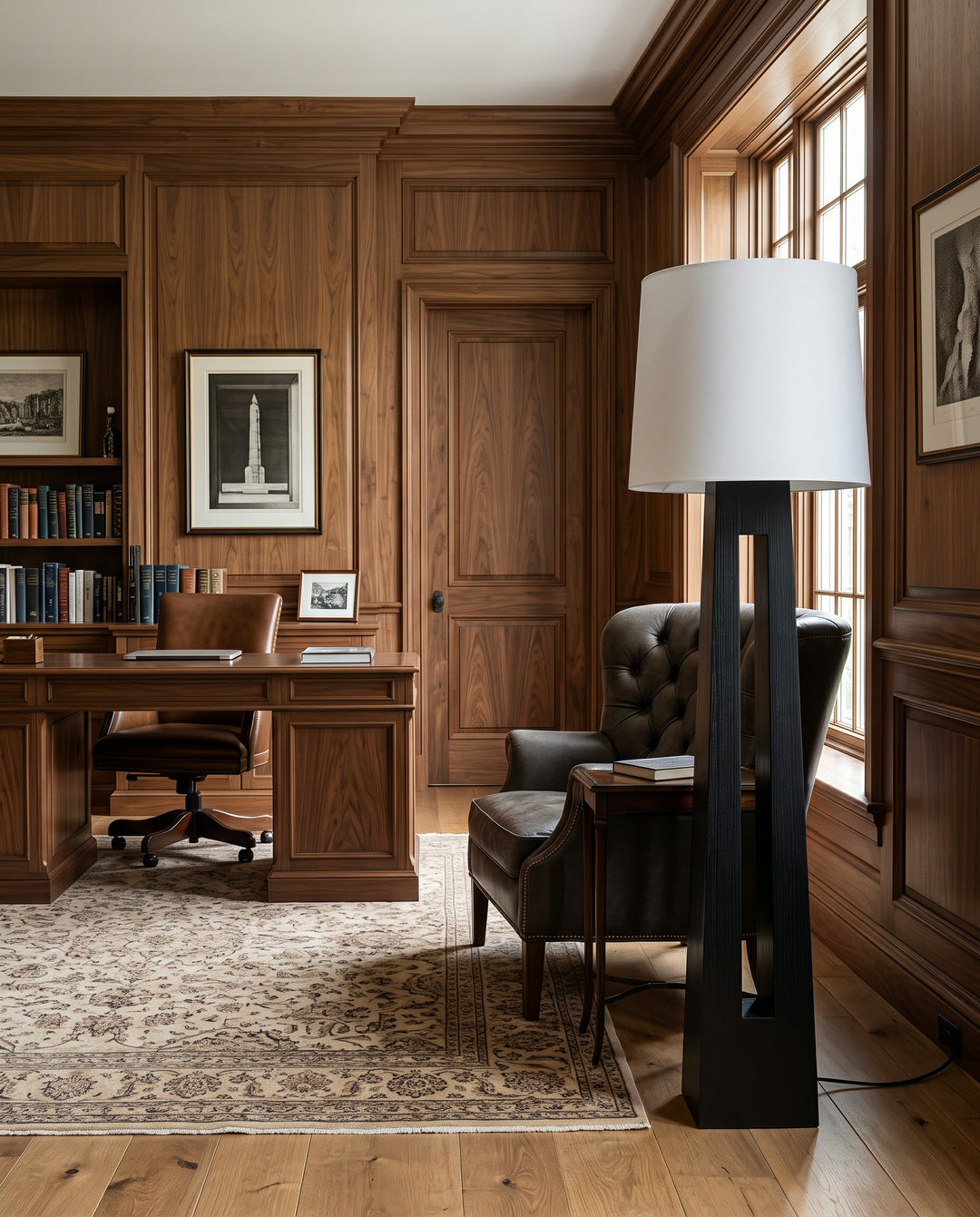 Geometric Wood Floor Lamp