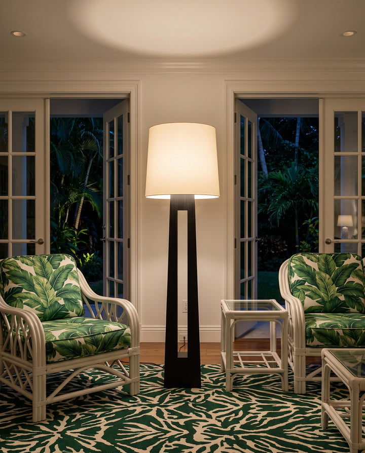 Geometric Wood Floor Lamp