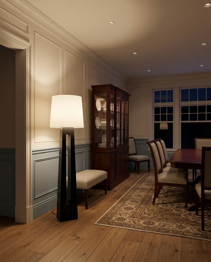 Geometric Wood Floor Lamp