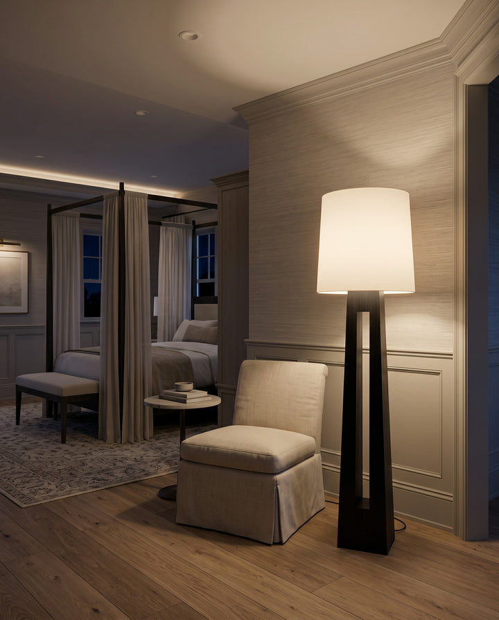 Geometric Wood Floor Lamp
