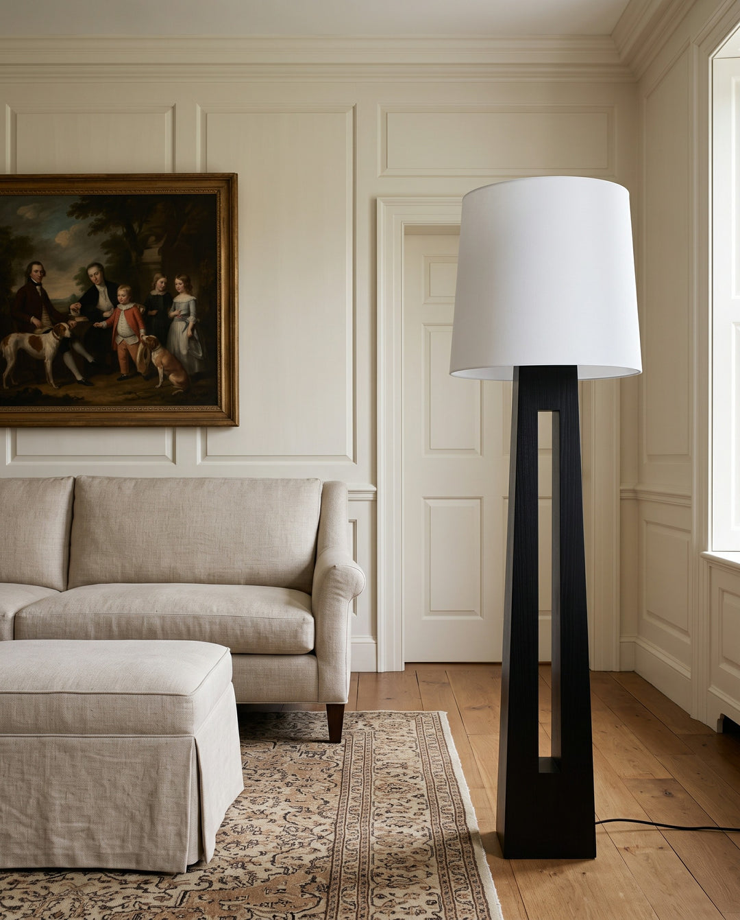 Geometric Wood Floor Lamp