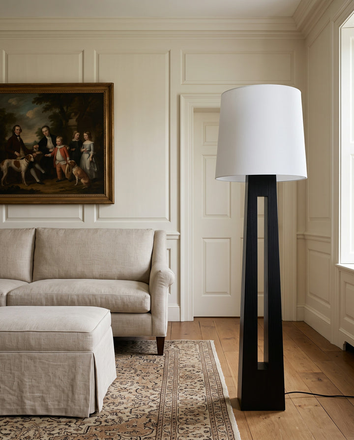 Geometric Wood Floor Lamp