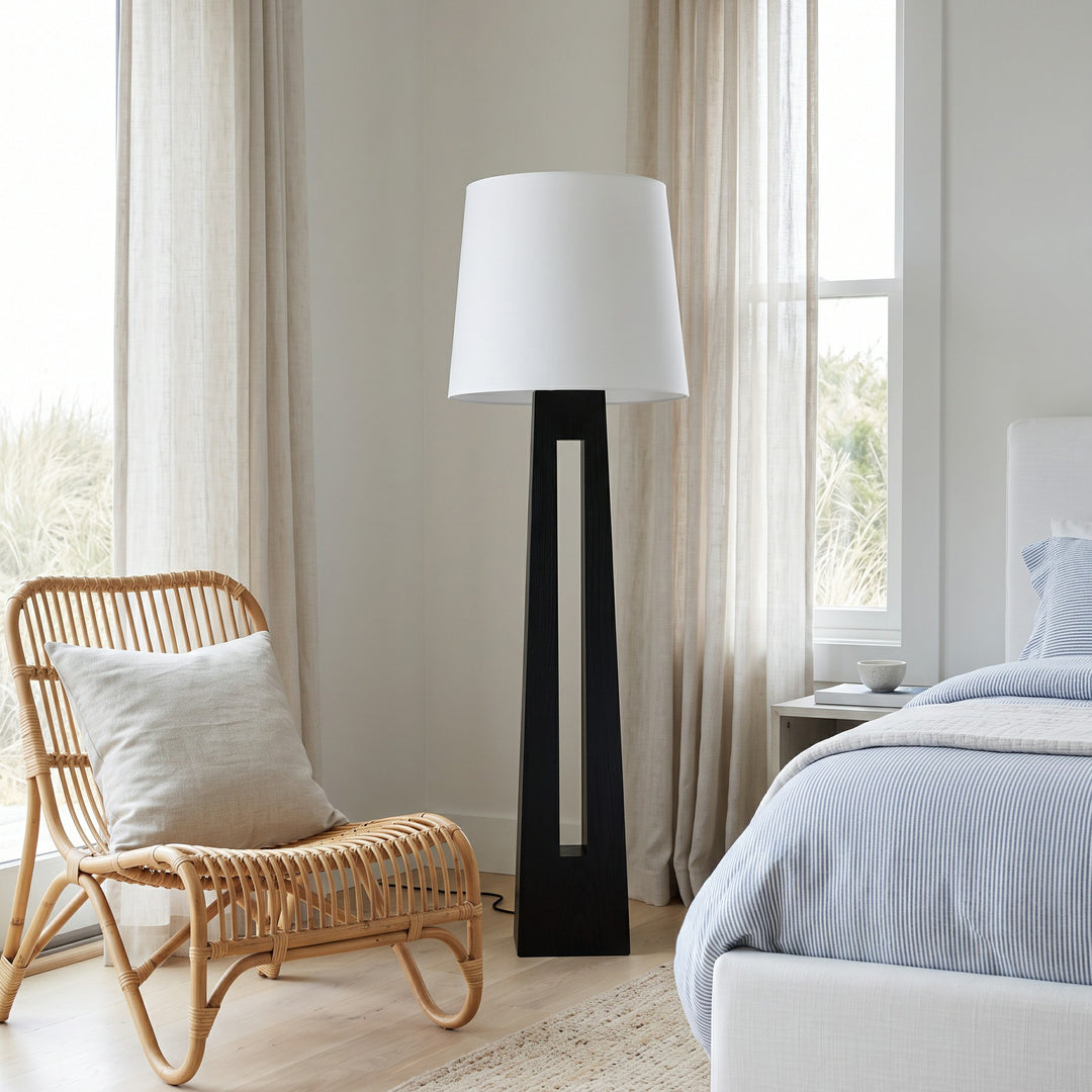 Geometric Wood Floor Lamp