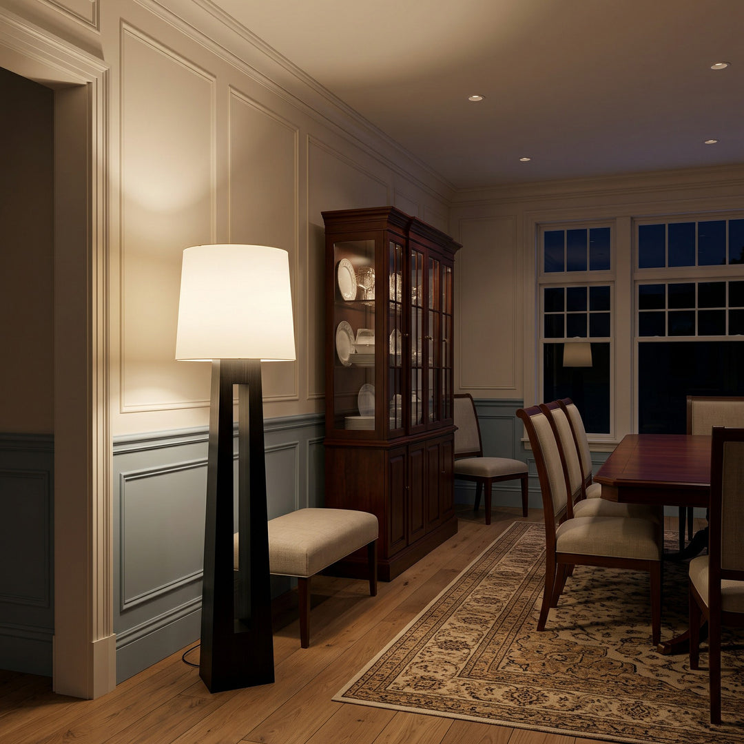 Geometric Wood Floor Lamp