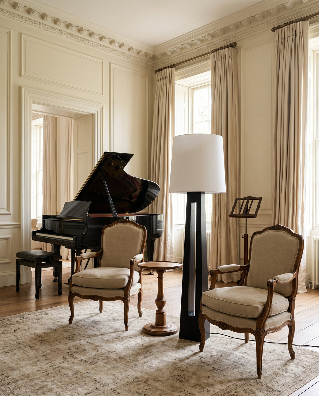 Geometric Wood Floor Lamp