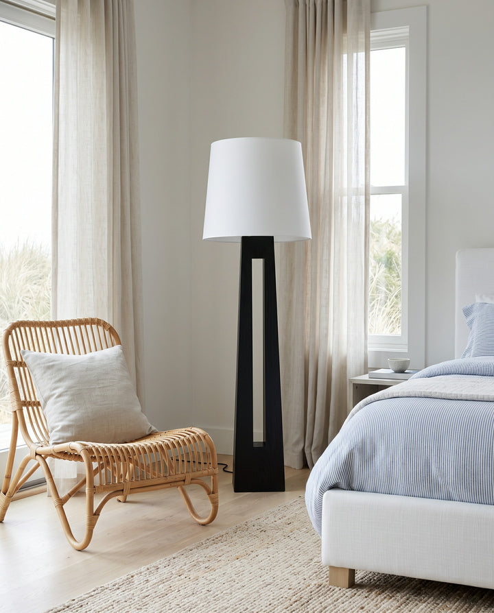 Geometric Wood Floor Lamp