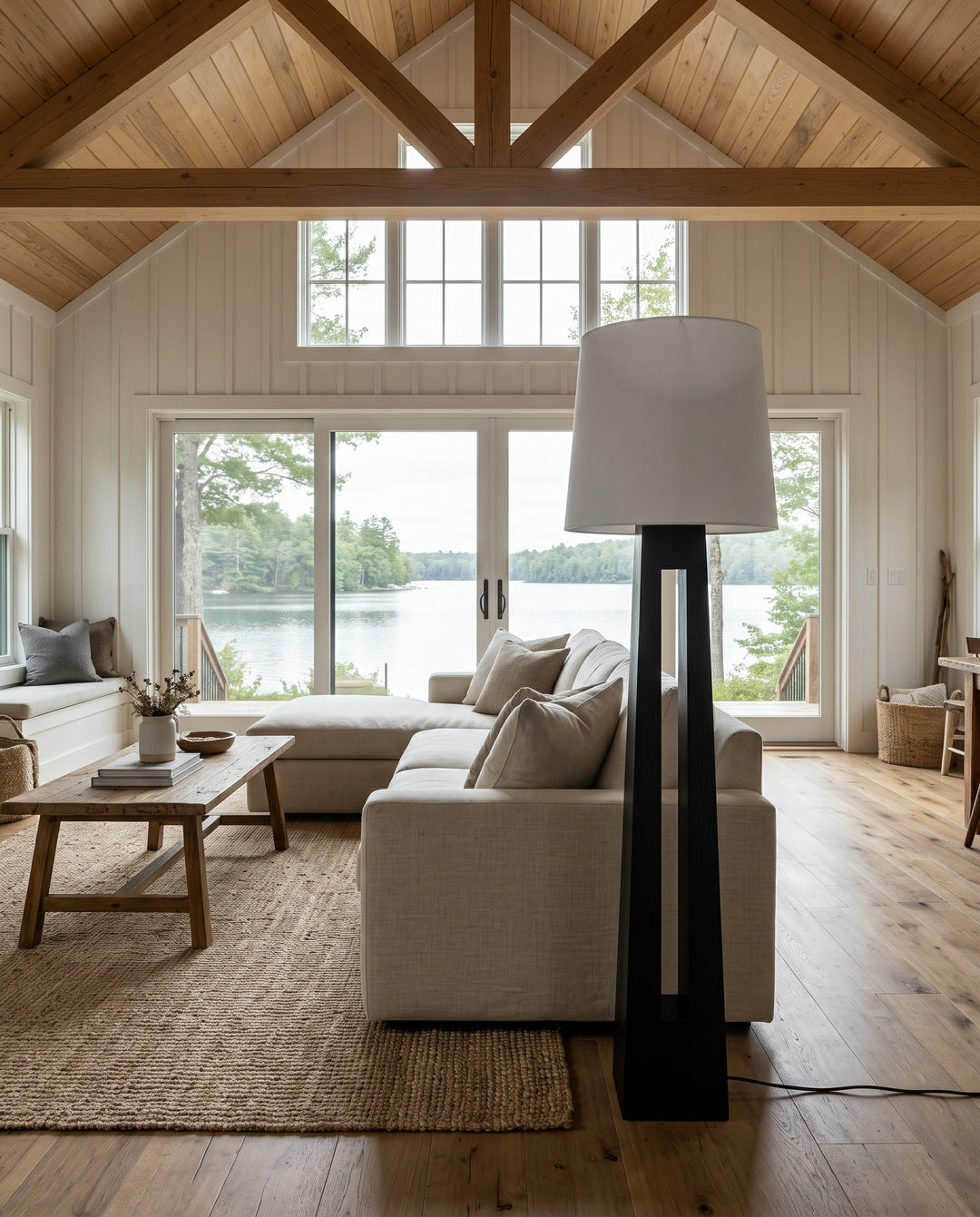 Geometric Wood Floor Lamp