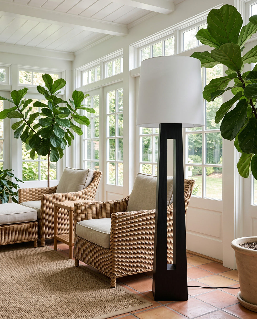 Geometric Wood Floor Lamp