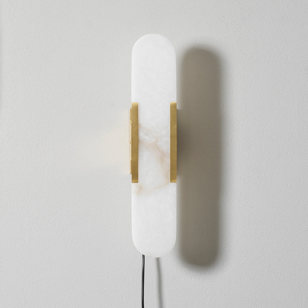 Sconce ad innesto allungata in alabastro melange