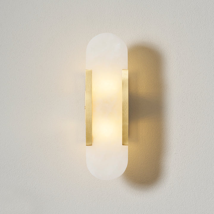 Sconce ad innesto allungata in alabastro melange
