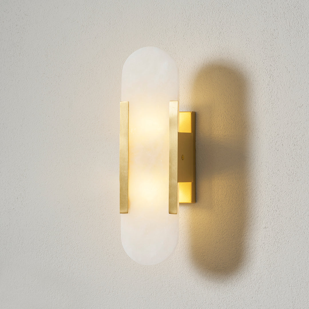 Sconce ad innesto allungata in alabastro melange