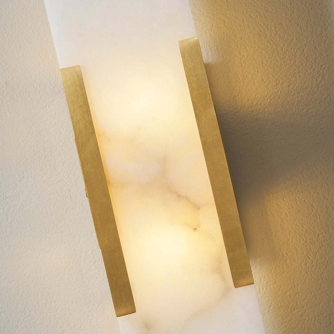 Sconce ad innesto allungata in alabastro melange
