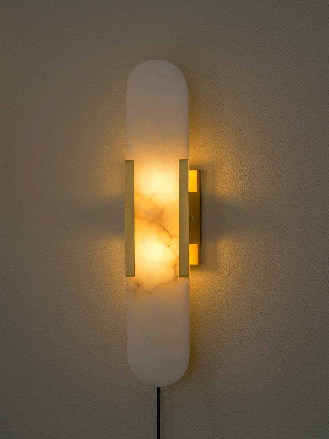 Sconce ad innesto allungata in alabastro melange