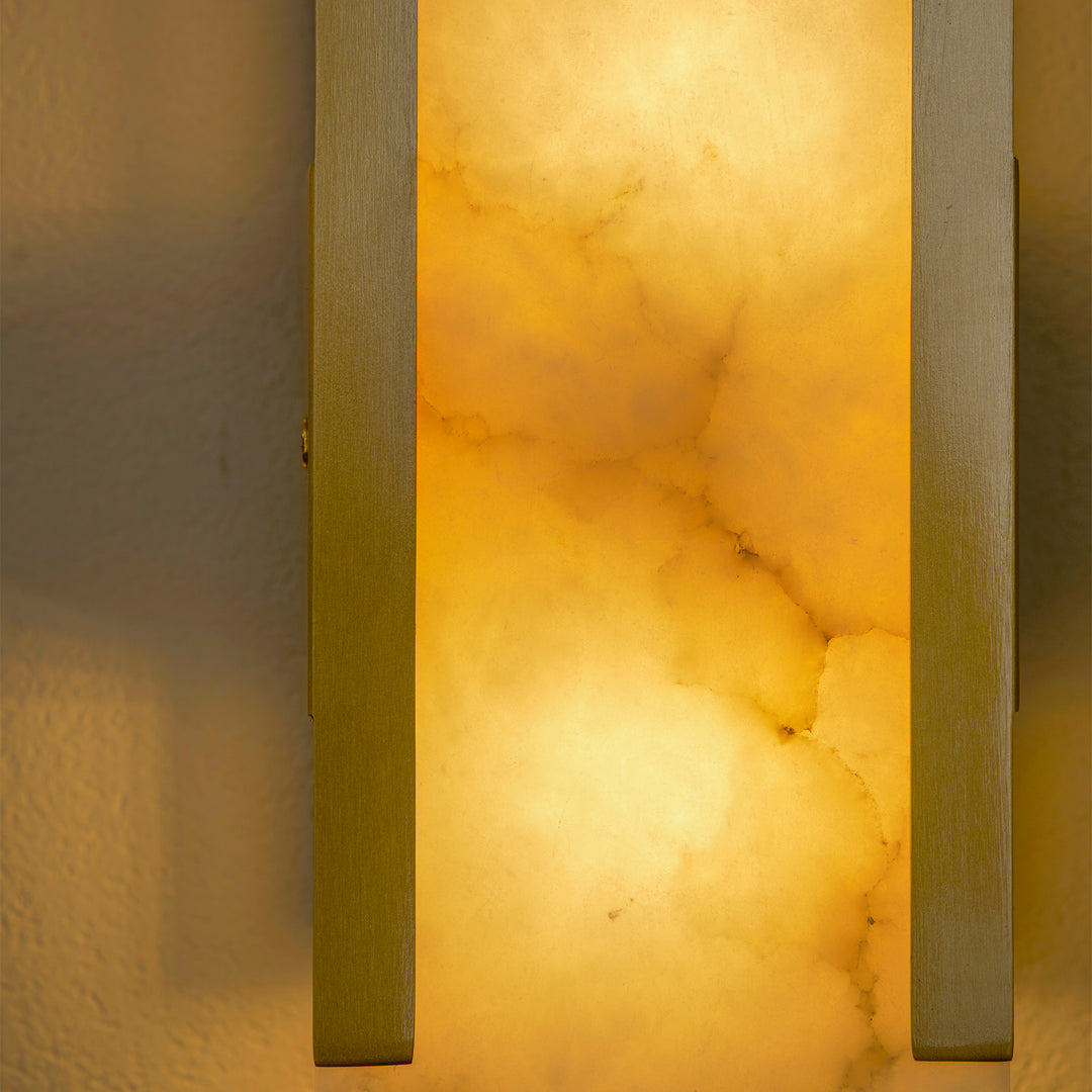 Sconce ad innesto allungata in alabastro melange
