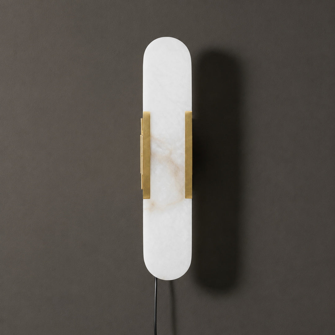 Sconce ad innesto allungata in alabastro melange