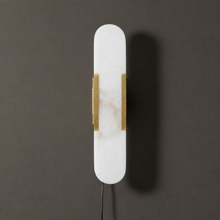 Sconce ad innesto allungata in alabastro melange