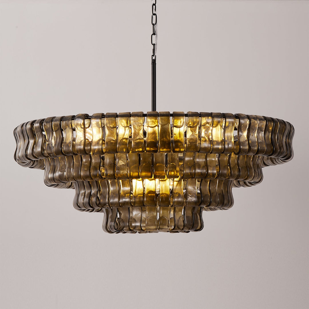 Ghiaccio Layered Glass Chandelier