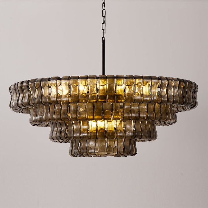 Ghiaccio Layered Glass Chandelier