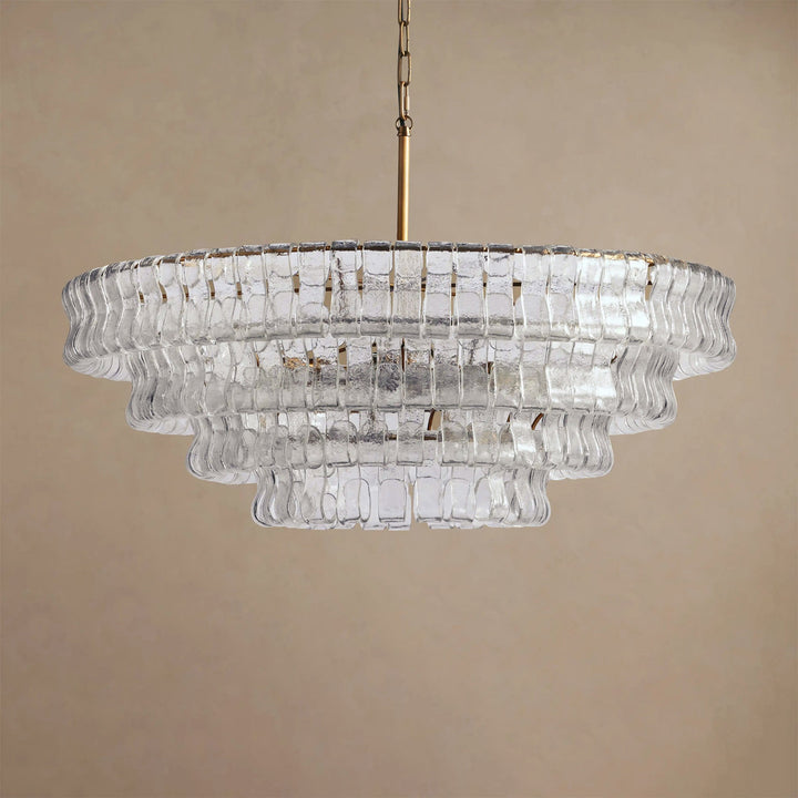 Ghiaccio Layered Glass Chandelier
