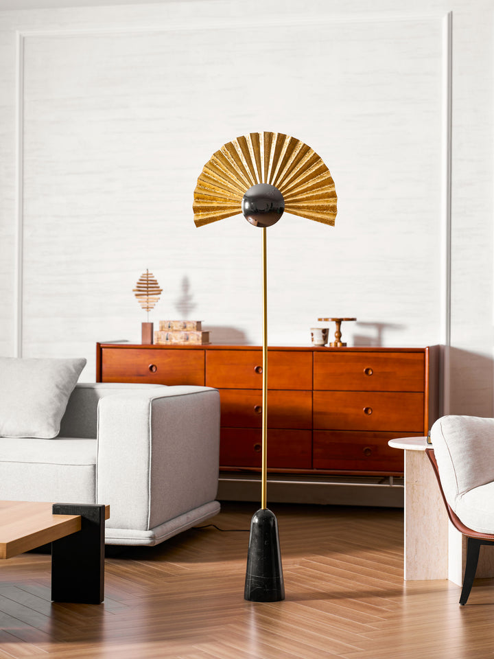 Gilded Fan Floor Lamp - Vakkerlight