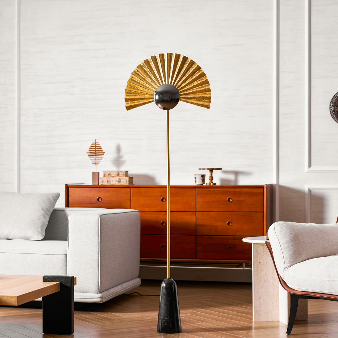 Gilded Fan Floor Lamp - Vakkerlight