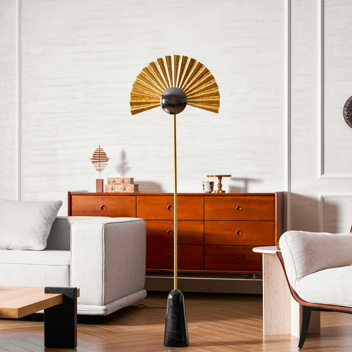 Gilded Fan Floor Lamp - Vakkerlight