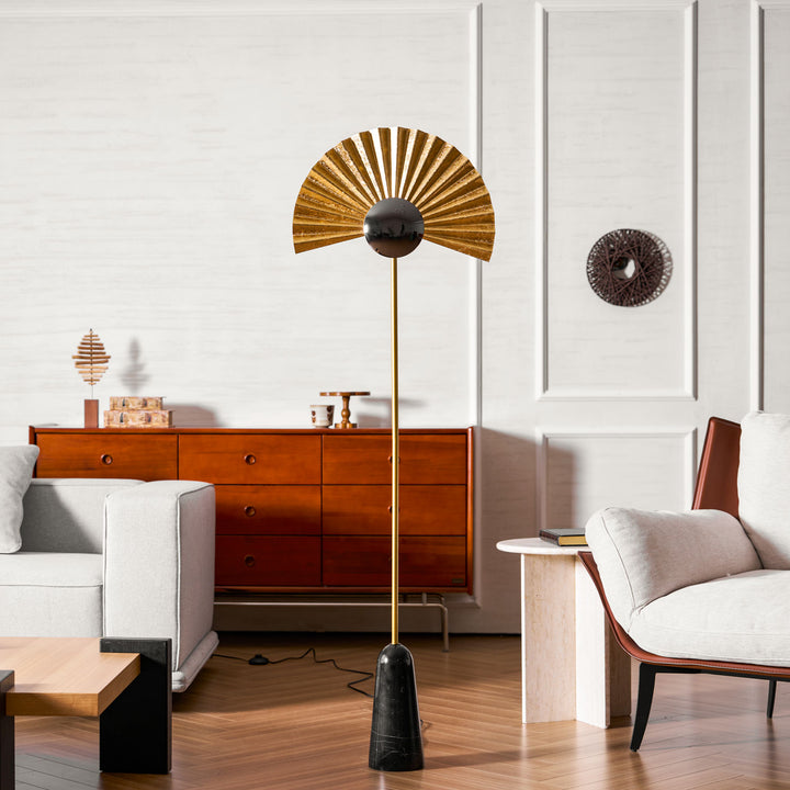 Gilded Fan Floor Lamp - Vakkerlight