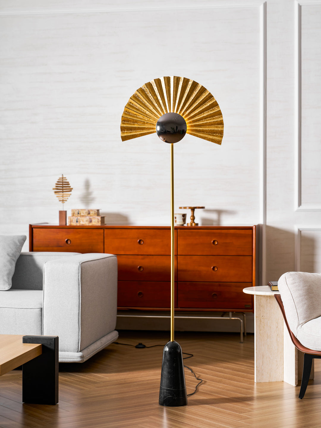 Gilded Fan Floor Lamp - Vakkerlight